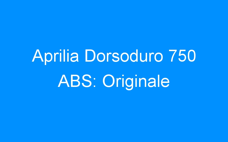 Aprilia Dorsoduro 750 ABS: Originale