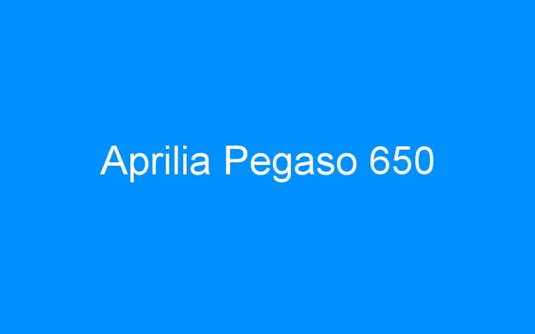 Lire la suite à propos de l’article Aprilia Pegaso 650