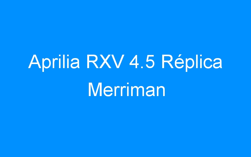 Aprilia RXV 4.5 Réplica Merriman