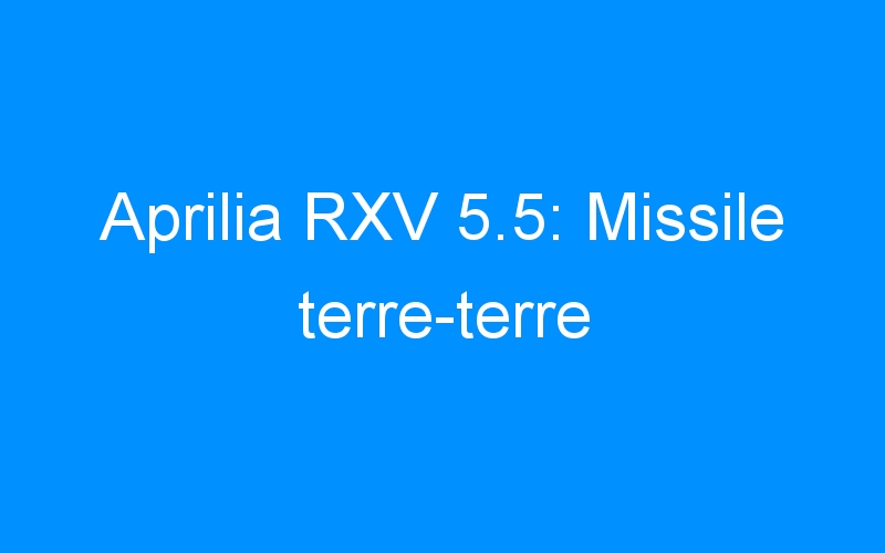 You are currently viewing Aprilia RXV 5.5: Missile terre-terre