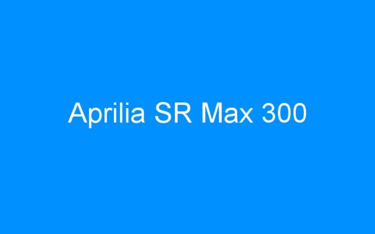 Lire la suite à propos de l’article Aprilia SR Max 300