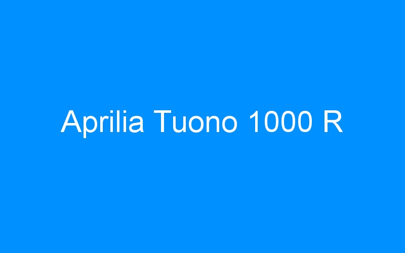 You are currently viewing Aprilia Tuono 1000 R