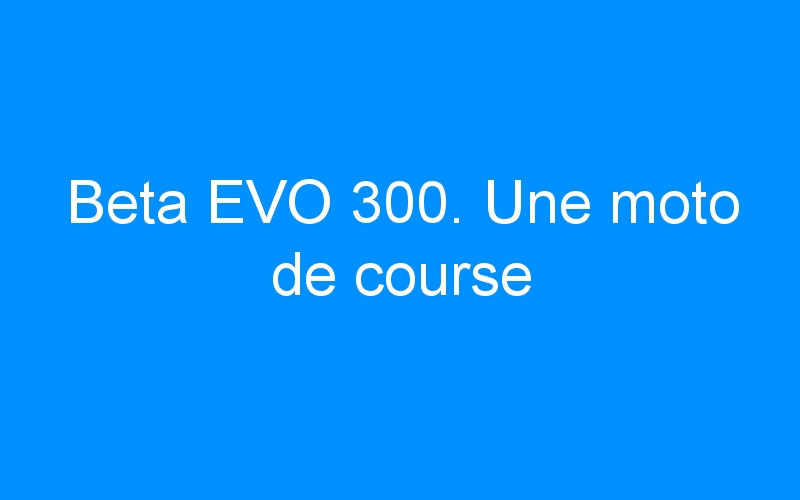 Beta EVO 300. Une moto de course