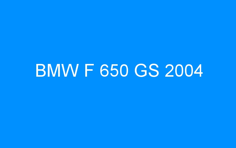 You are currently viewing BMW F 650 GS 2004
