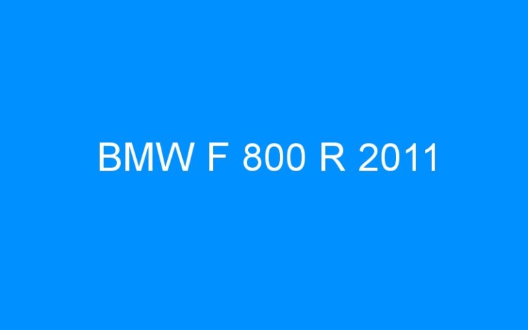 Lire la suite à propos de l’article BMW F 800 R 2011