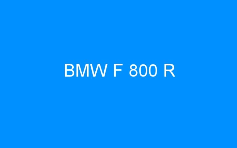 Lire la suite à propos de l’article BMW F 800 R