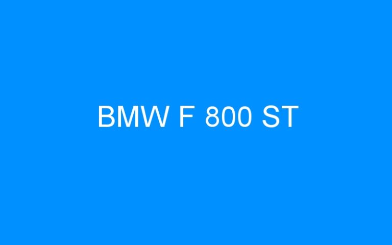 Lire la suite à propos de l’article BMW F 800 ST