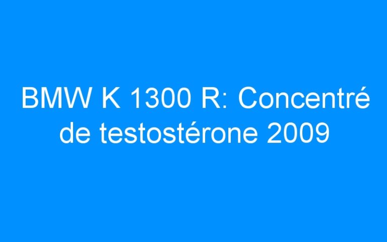 Lire la suite à propos de l’article BMW K 1300 R: Concentré de testostérone 2009