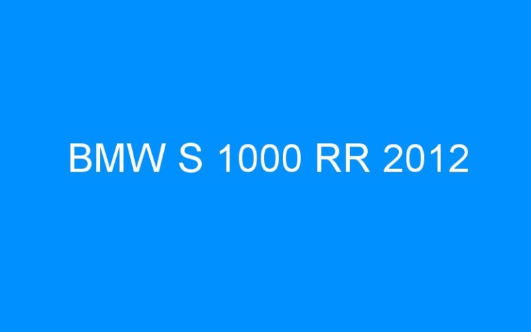 Lire la suite à propos de l’article BMW S 1000 RR 2012