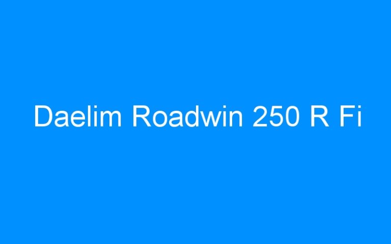 Lire la suite à propos de l’article Daelim Roadwin 250 R Fi