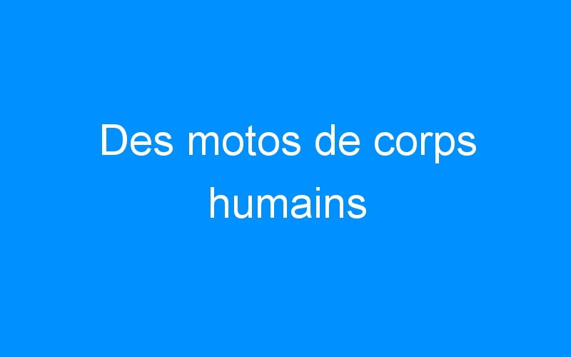 You are currently viewing Des motos de corps humains