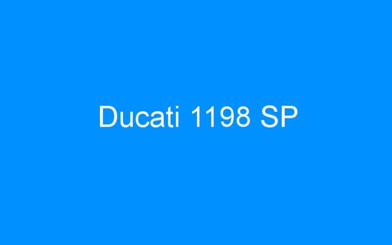 Lire la suite à propos de l’article Ducati 1198 SP