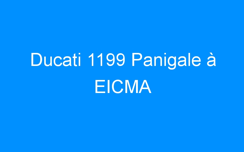 You are currently viewing Ducati 1199 Panigale à EICMA