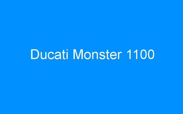 Lire la suite à propos de l’article Ducati Monster 1100