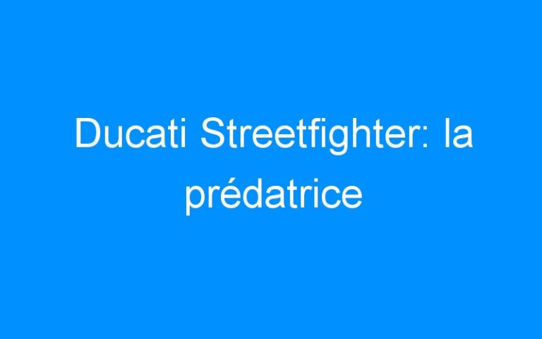 Lire la suite à propos de l’article Ducati Streetfighter: la prédatrice