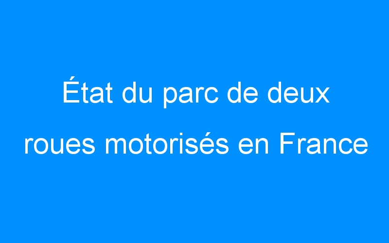 État du parc de deux roues motorisés en France