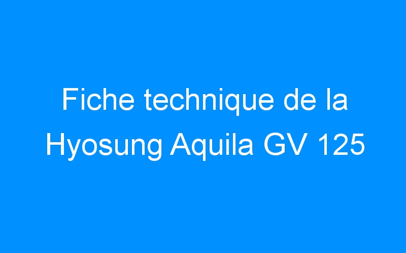 You are currently viewing Fiche technique de la Hyosung Aquila GV 125