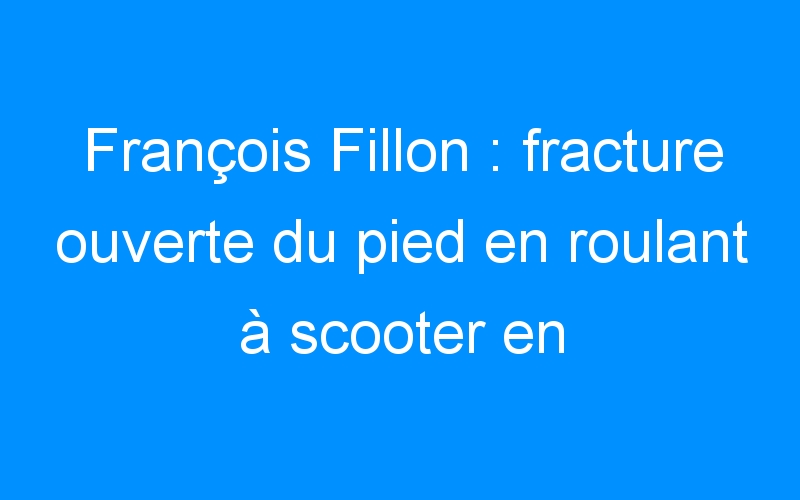 François Fillon : fracture ouverte du pied en roulant à scooter en Italie