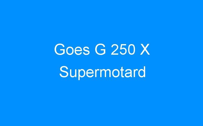 You are currently viewing Goes G 250 X Supermotard