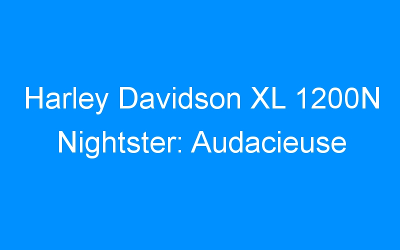 Harley Davidson XL 1200N Nightster: Audacieuse
