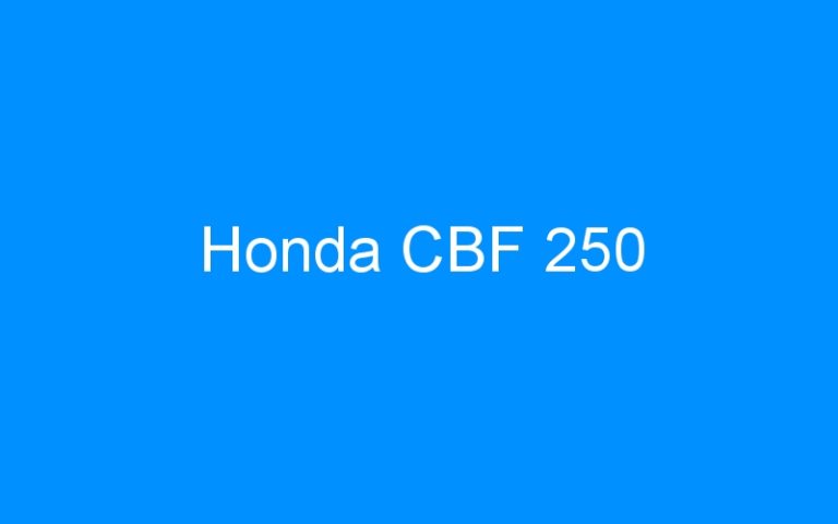 Lire la suite à propos de l’article Honda CBF 250