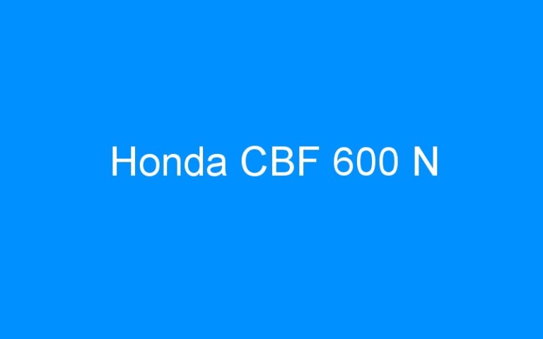 Lire la suite à propos de l’article Honda CBF 600 N