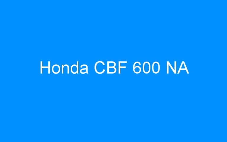Lire la suite à propos de l’article Honda CBF 600 NA