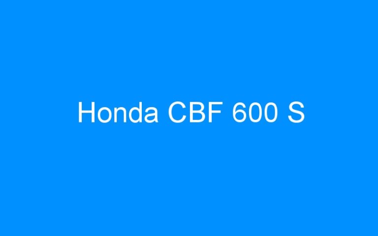 Lire la suite à propos de l’article Honda CBF 600 S