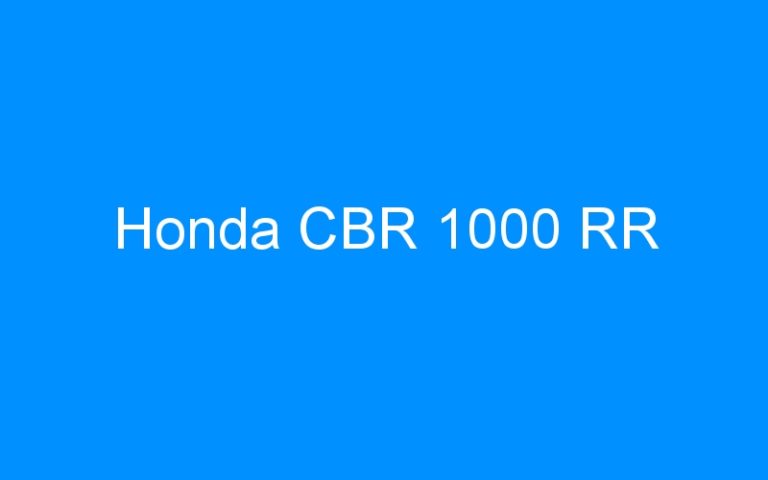 Lire la suite à propos de l’article Honda CBR 1000 RR
