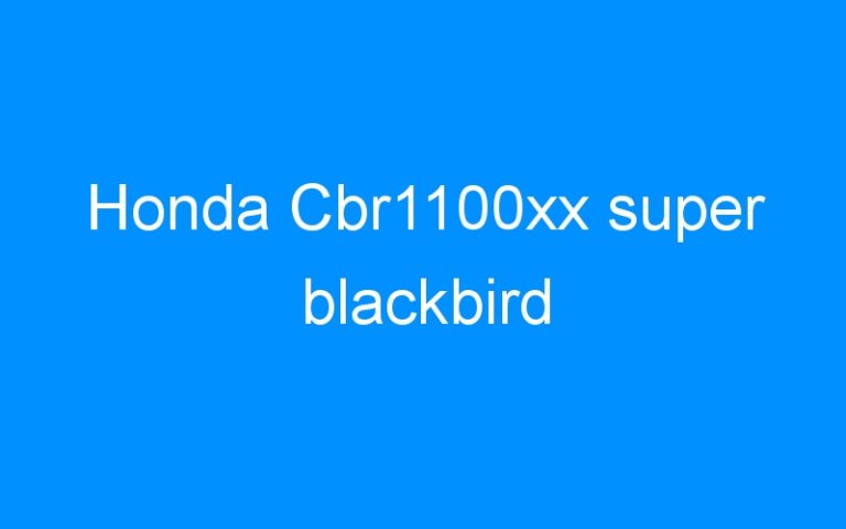 Lire la suite à propos de l’article Honda Cbr1100xx super blackbird
