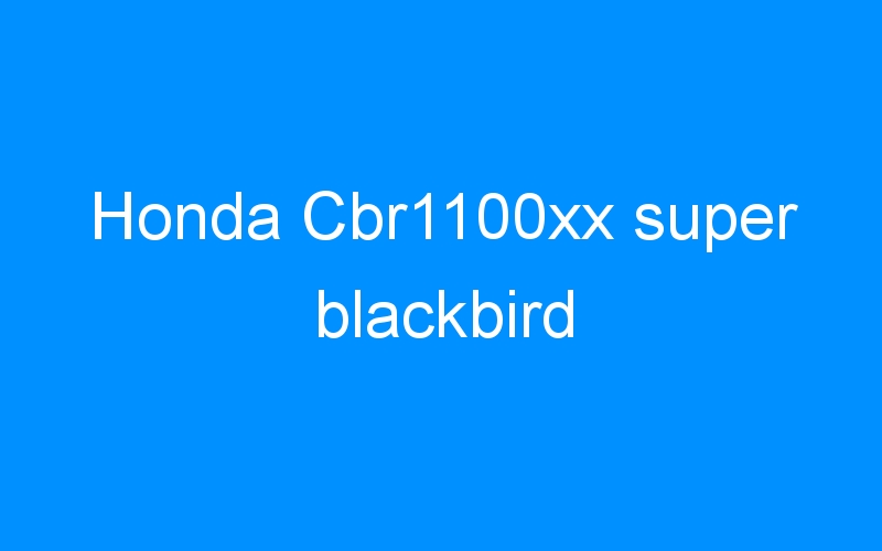 You are currently viewing Honda Cbr1100xx super blackbird