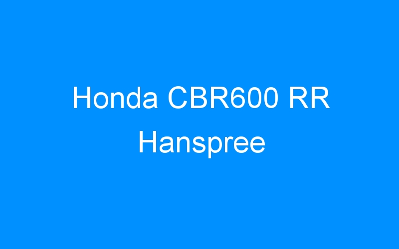 You are currently viewing Honda CBR600 RR Hanspree
