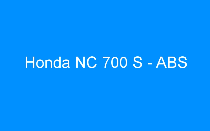 Honda NC 700 S – ABS