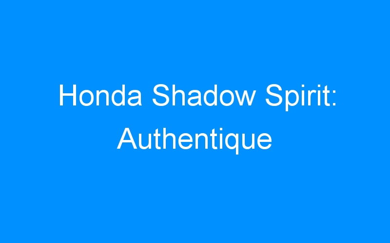 You are currently viewing Honda Shadow Spirit: Authentique