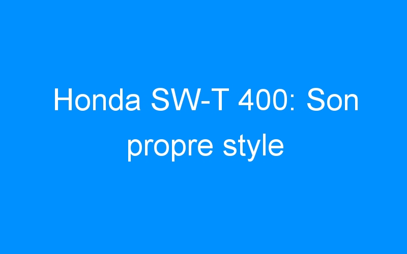 Honda SW-T 400: Son propre style