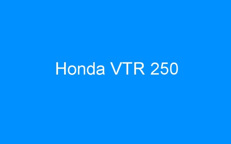 Lire la suite à propos de l’article Honda VTR 250