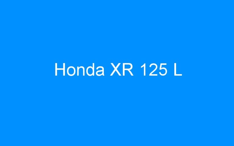 Lire la suite à propos de l’article Honda XR 125 L