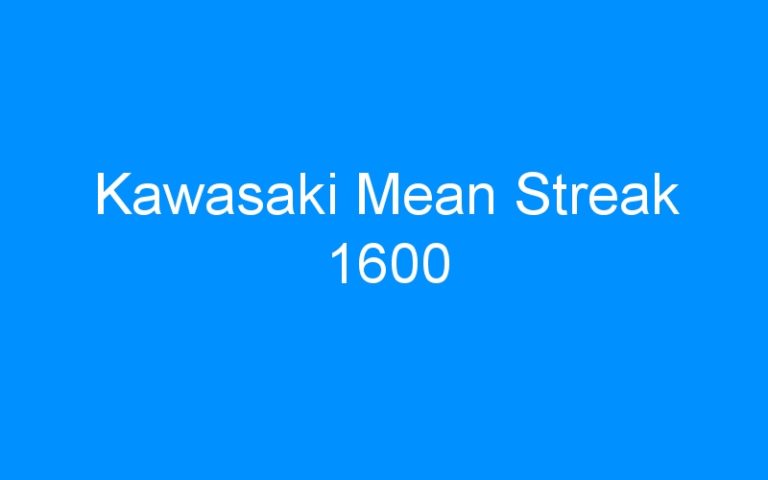 Lire la suite à propos de l’article Kawasaki Mean Streak 1600