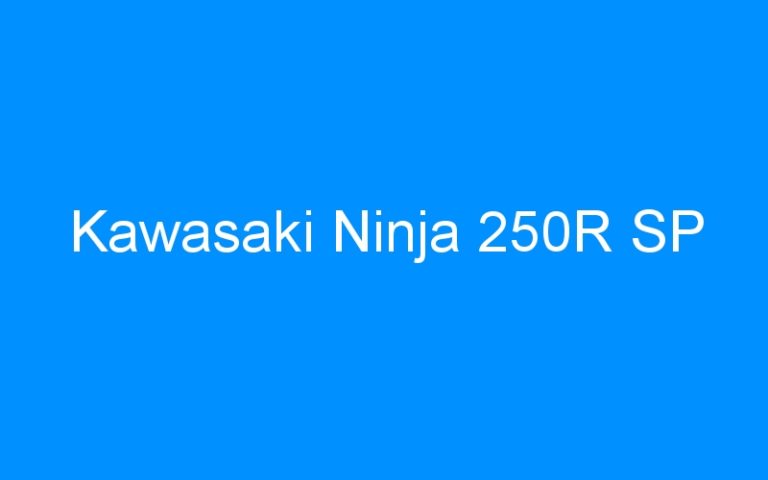 Lire la suite à propos de l’article Kawasaki Ninja 250R SP
