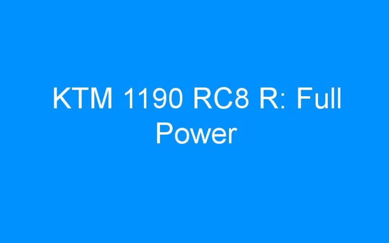 KTM 1190 RC8 R: Full Power