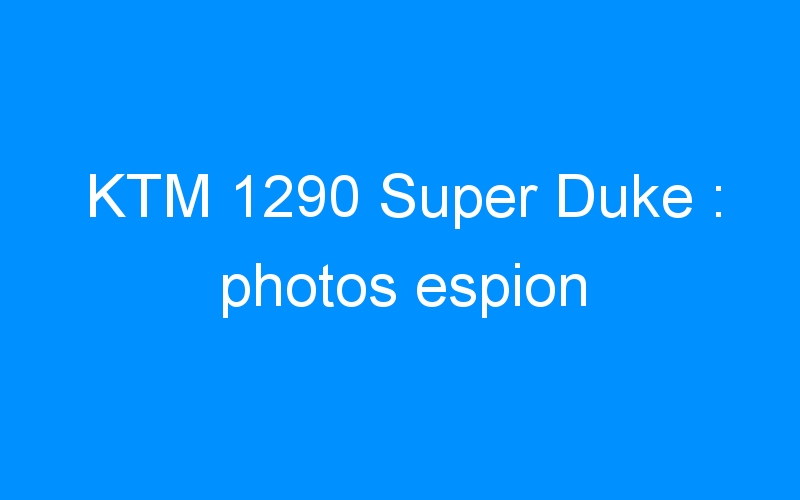 You are currently viewing KTM 1290 Super Duke : photos espion
