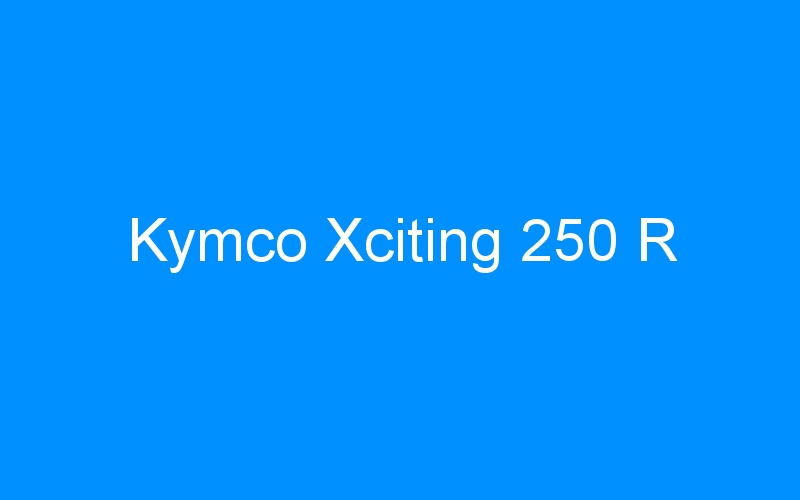 You are currently viewing Kymco Xciting 250 R