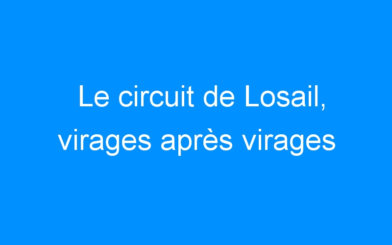 You are currently viewing Le circuit de Losail, virages après virages