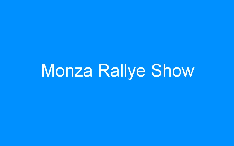 You are currently viewing Monza Rallye Show
