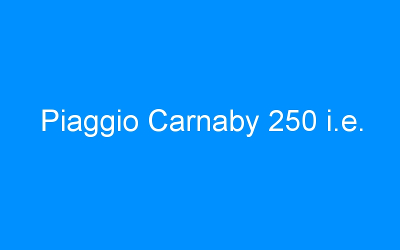 You are currently viewing Piaggio Carnaby 250 i.e.