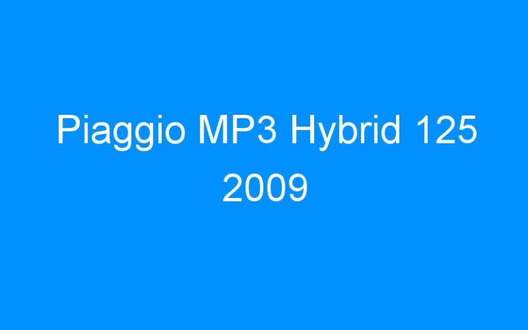 Piaggio MP3 Hybrid 125 2009