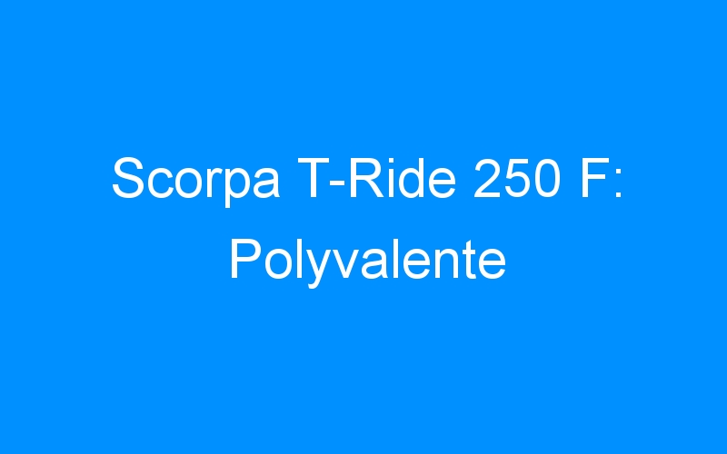 You are currently viewing Scorpa T-Ride 250 F: Polyvalente