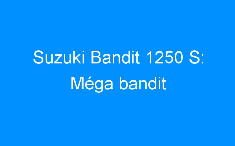 Lire la suite à propos de l’article Suzuki Bandit 1250 S: Méga bandit