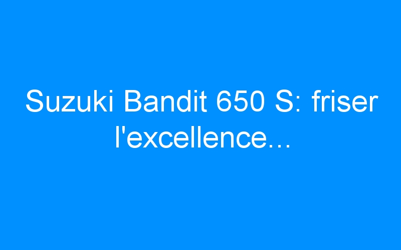You are currently viewing Suzuki Bandit 650 S: friser l’excellence…