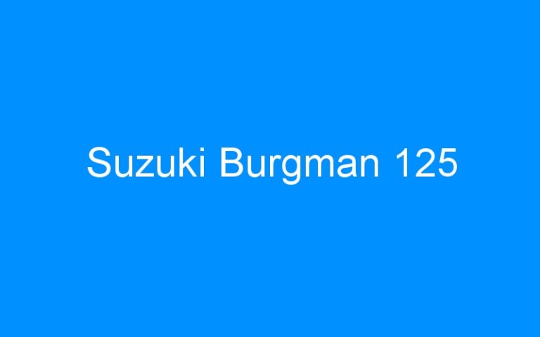 Lire la suite à propos de l’article Suzuki Burgman 125